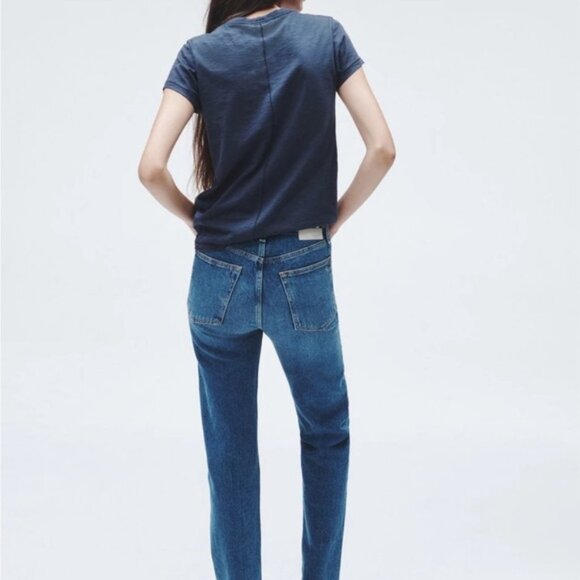 Rag & Bone Harlow Mid Rise Straight Blue Jeans Denim Size 26 in Kendra - Picture 2 of 7